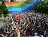 Thousands show up to march for gay rights.