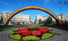 Rainbow Arch in Warsaw, Poland
